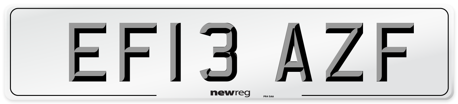 EF13 AZF Number Plate from New Reg